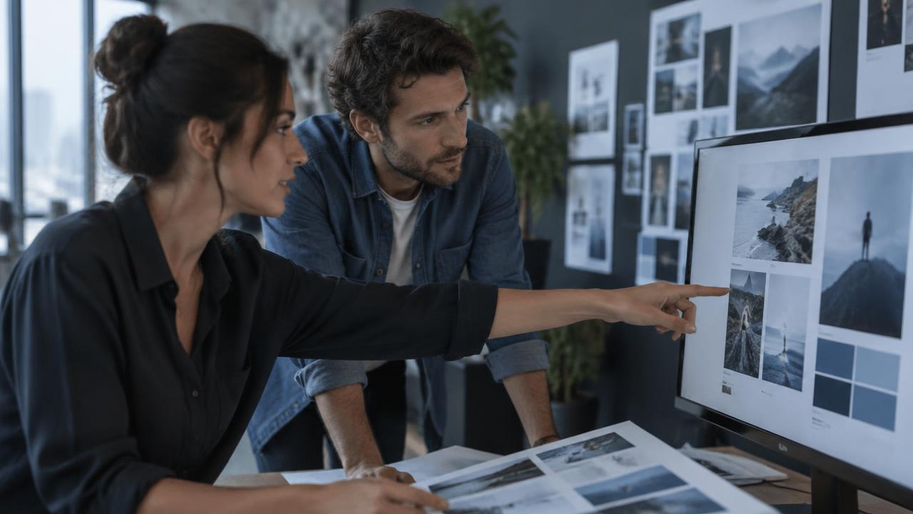 Deux professionnels travaillant sur une campagne marketing